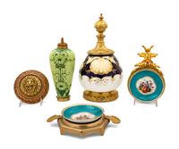 A Collection of Continental Gilt and Patinated Metal Mounted Articles