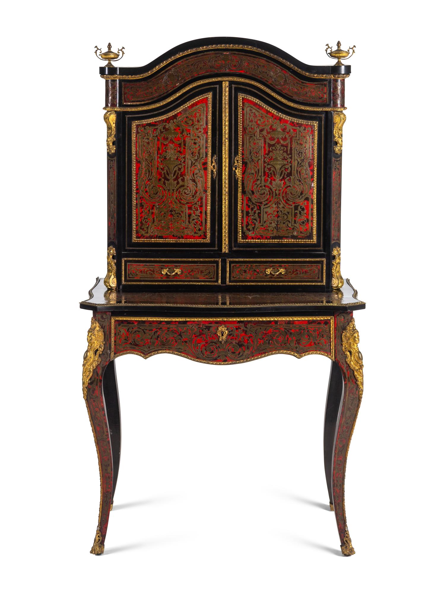 A Napoleon III Style Boulle Marquetry Bureau Cabinet