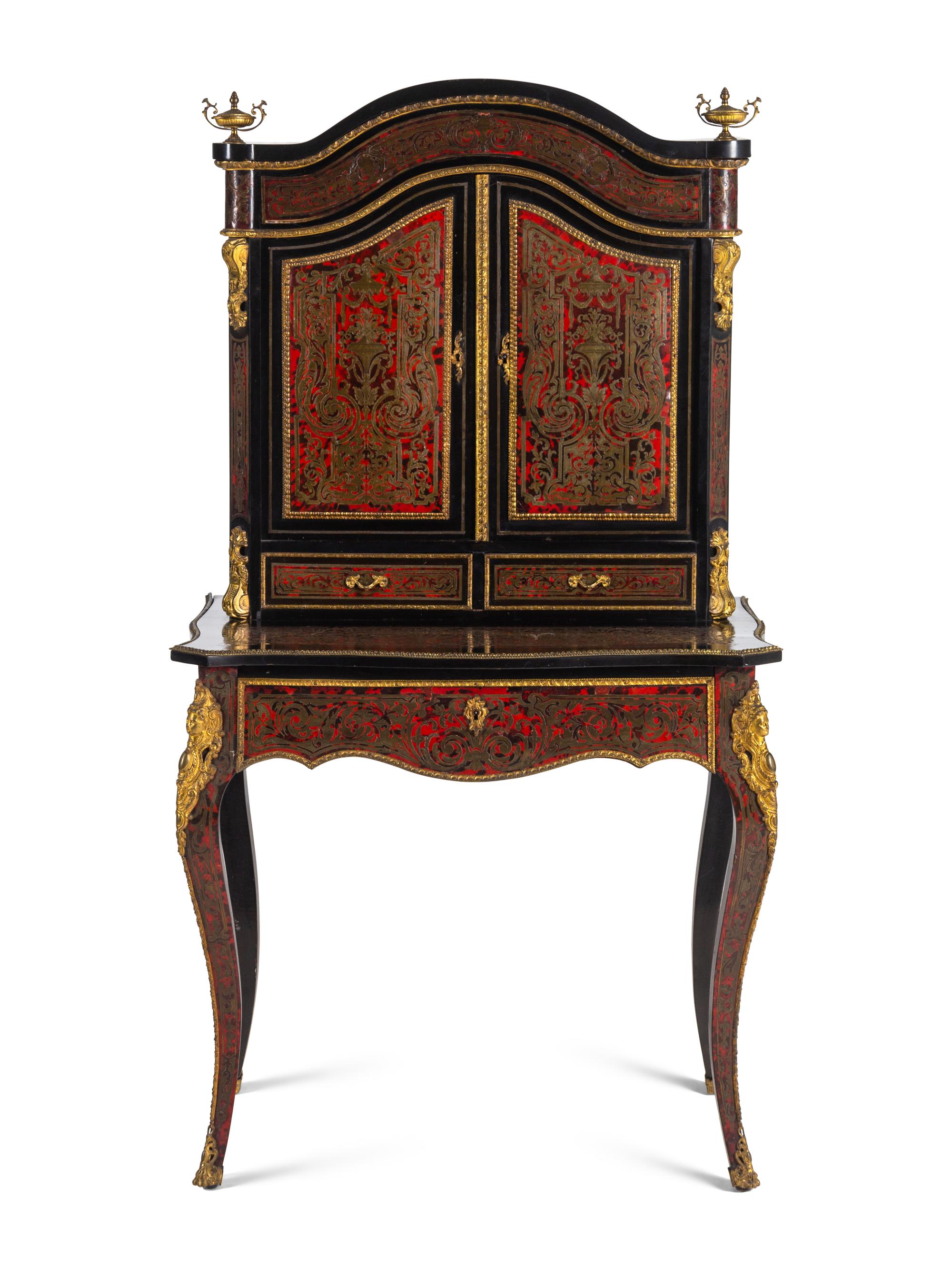 A Napoleon III Style Boulle Marquetry Bureau Cabinet