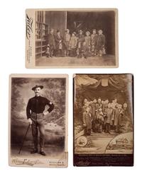 A collection of 31 cabinet cards featuring 19th century military and political subjects, including: