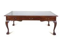 A Georgian Style Mahogany Partner's Desk with Inset Marble Top