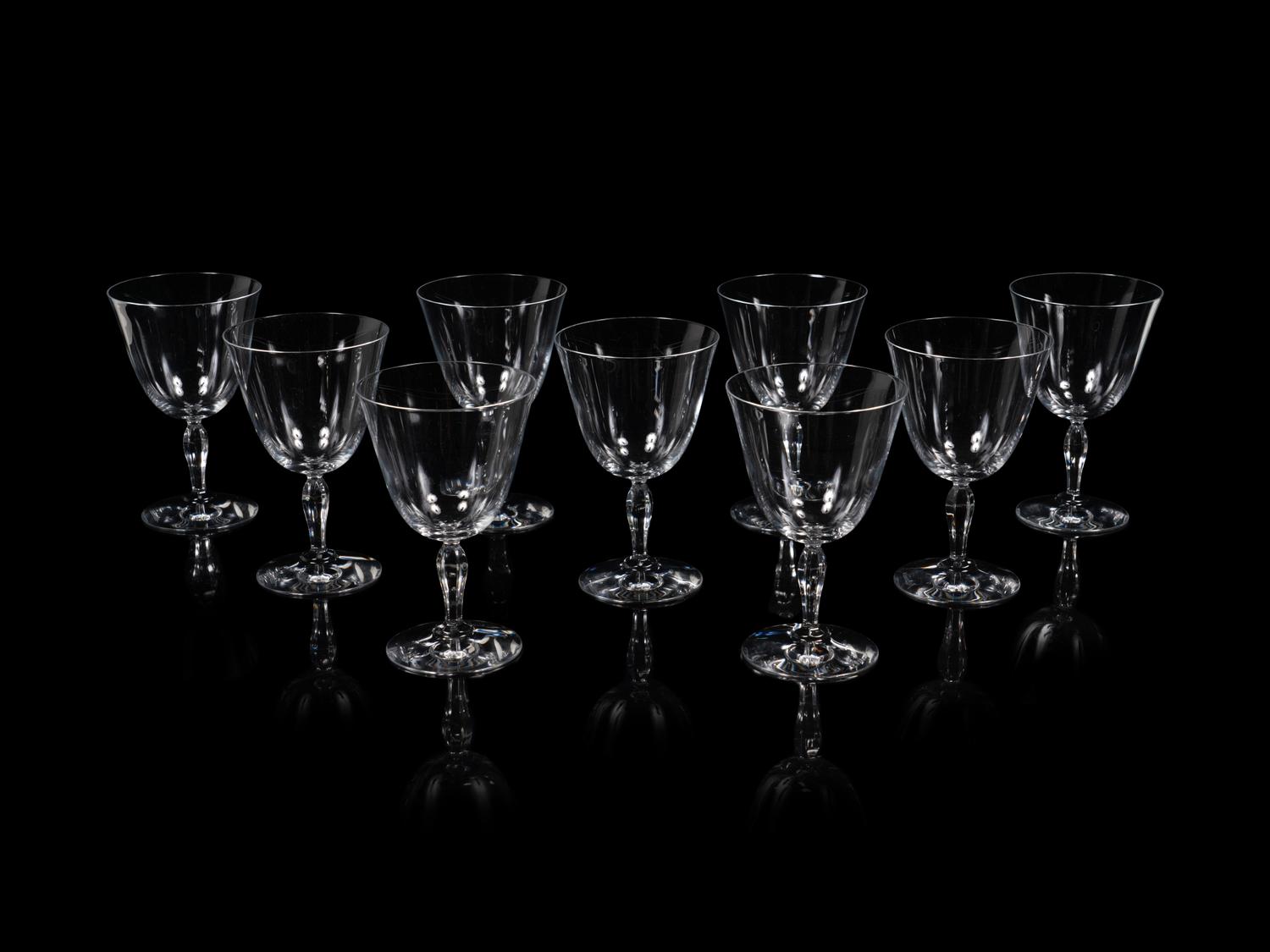 Nine Baccarat Clara Glass Goblets
