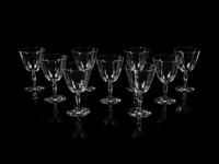 Nine Baccarat Clara Glass Goblets
