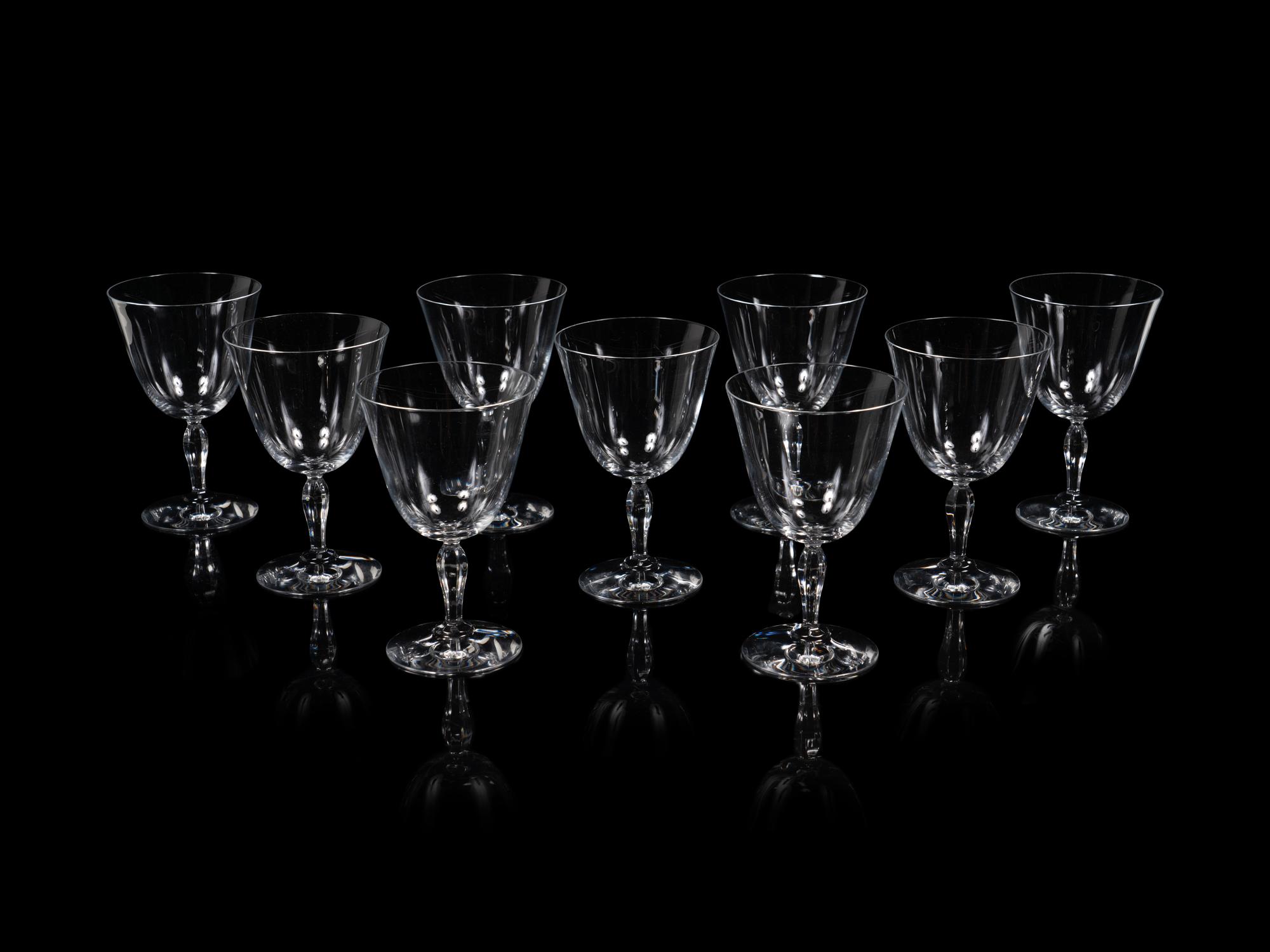 Nine Baccarat Clara Glass Goblets