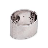 WHITE GOLD, CULTURED MABE PEARL AND DIAMOND BANGLE BRACELET