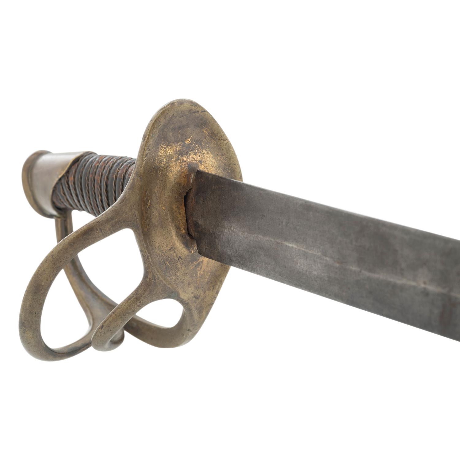 Scarce Straight Blade Memphis Novelty Works Thomas Leech Inside Guard Marked Cavalry Saber