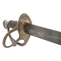 Scarce Straight Blade Memphis Novelty Works Thomas Leech Inside Guard Marked Cavalry Saber
