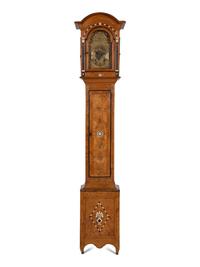 A French Fruitwood and Marquetry Tall Case Clock