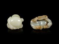 Two Chinese Jade Carvings of Boys