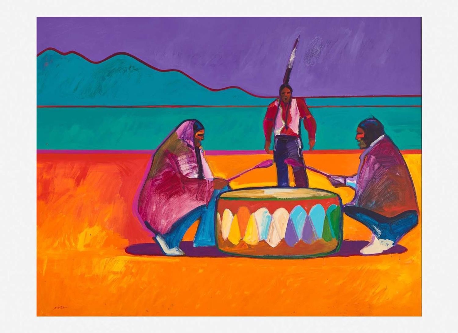 John Nieto (American, 1936-2018), Taos Drum Talk
