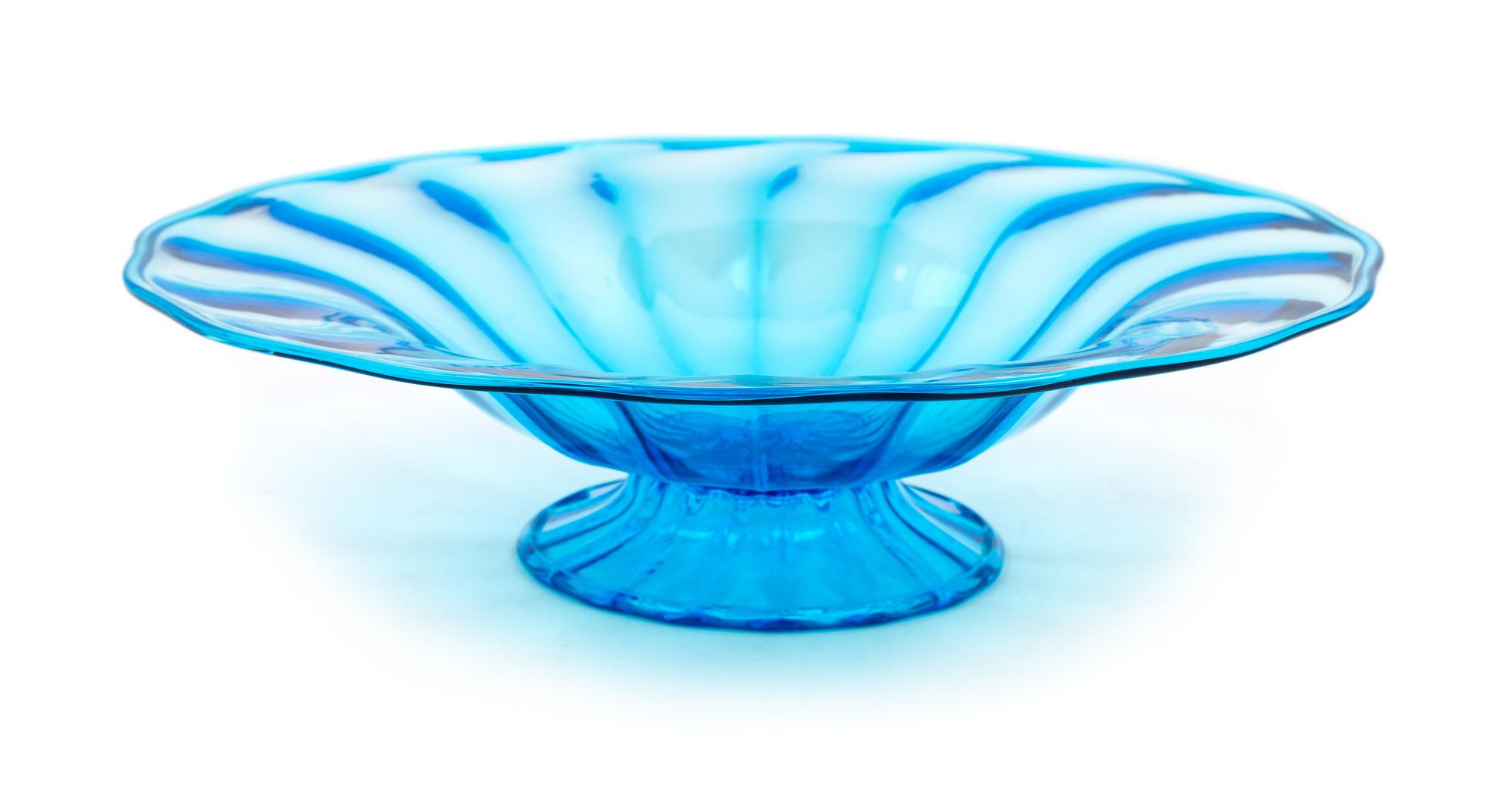 Steuben, 20TH CENTURY, a celeste blue glass center bowl