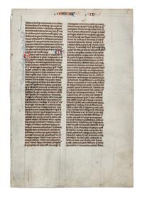 [MANUSCRIPT]. Medieval Bible Leaf, [England], ca 1230-1250.