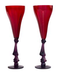 A Pair of Daum Calice Champagne Flutes
