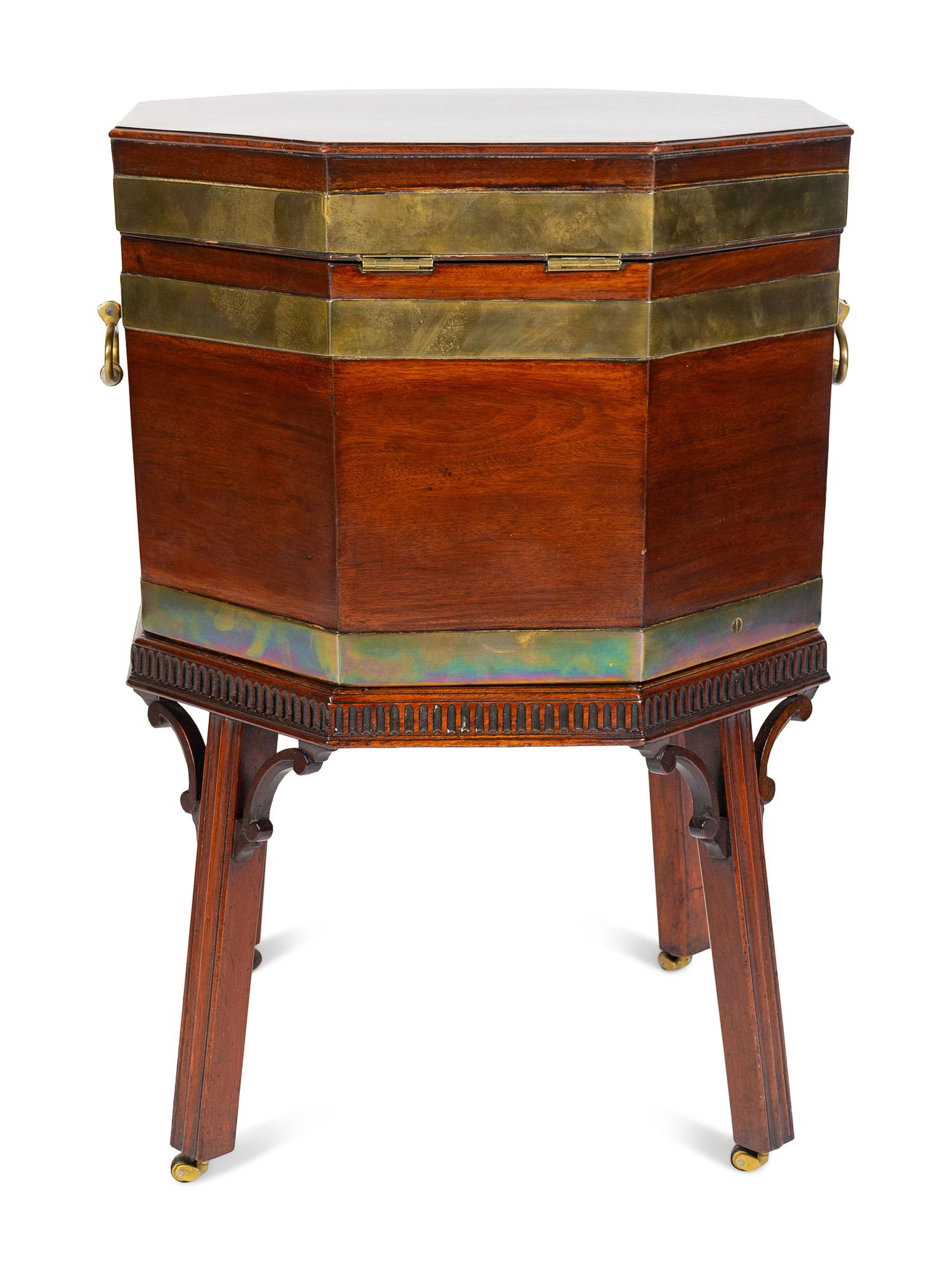 A George III Mahogany Octagonal Cellarette Circa 1780