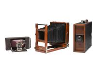 [CAMERAS]. An eclectic group of 4 cameras, incl. Victor Street Camera by Benson Dry Plate Camera Co.
