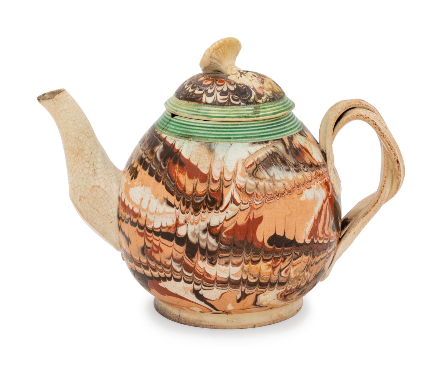 A Staffordshire Creamware Ladies Teapot