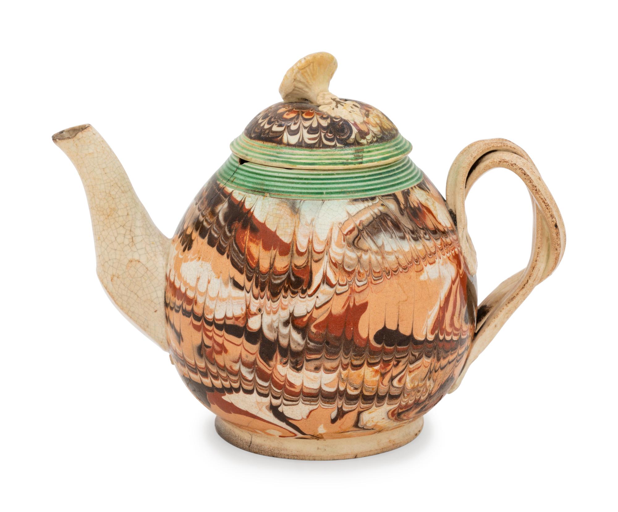 A Staffordshire Creamware Ladies Teapot