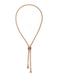 YELLOW GOLD, OPAL AND GARNET SLIDE NECKLACE