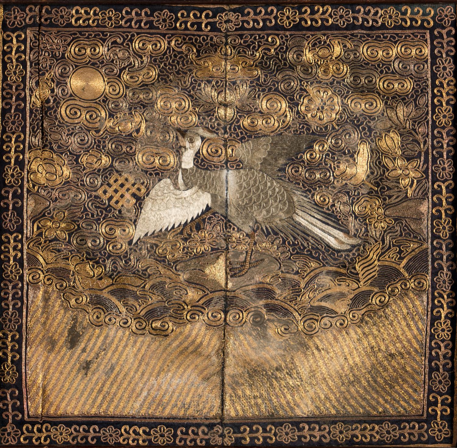 Two Embroidered Silk Rank Badges