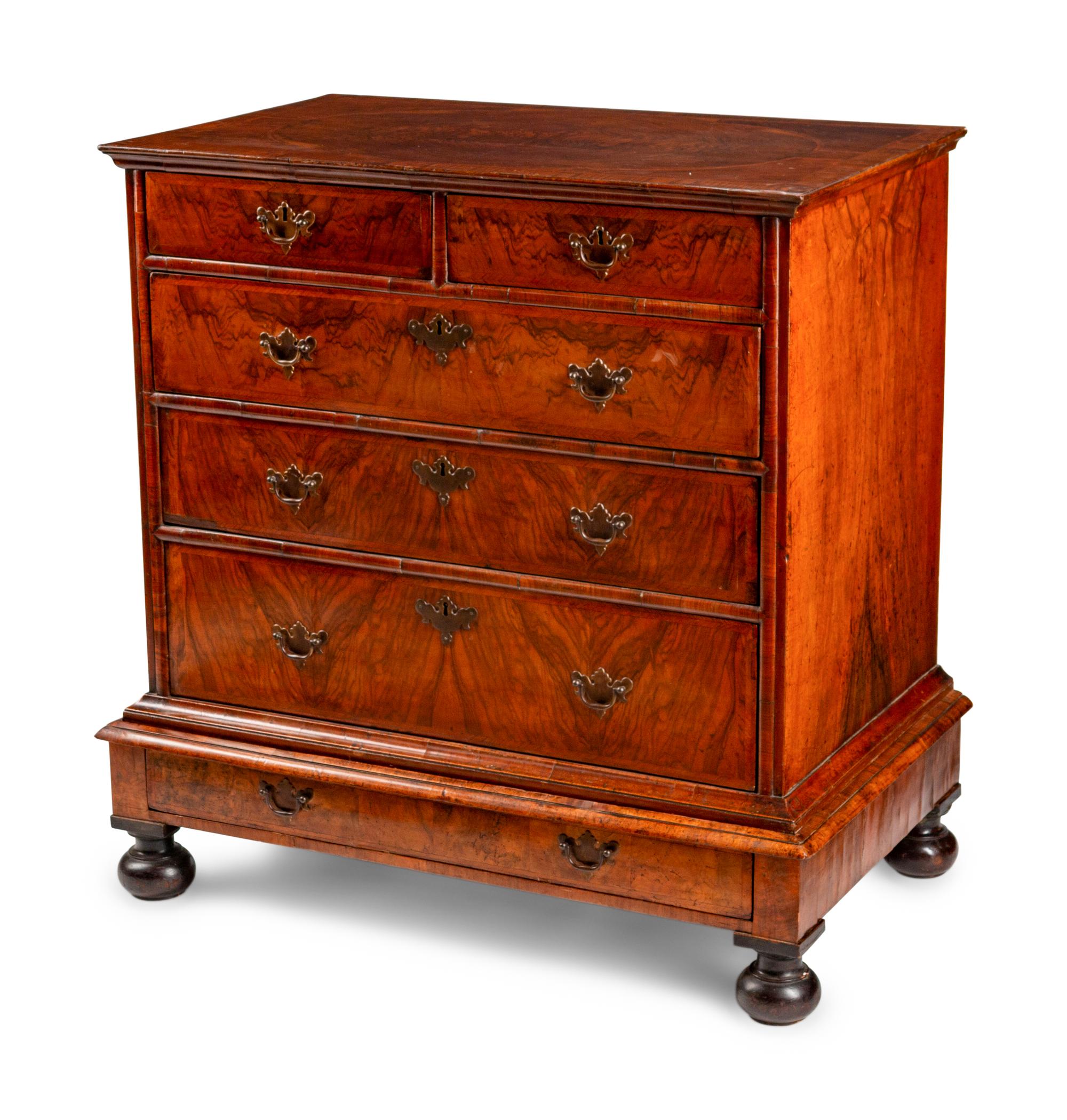 A George II Inlaid Walnut Chest on Stand