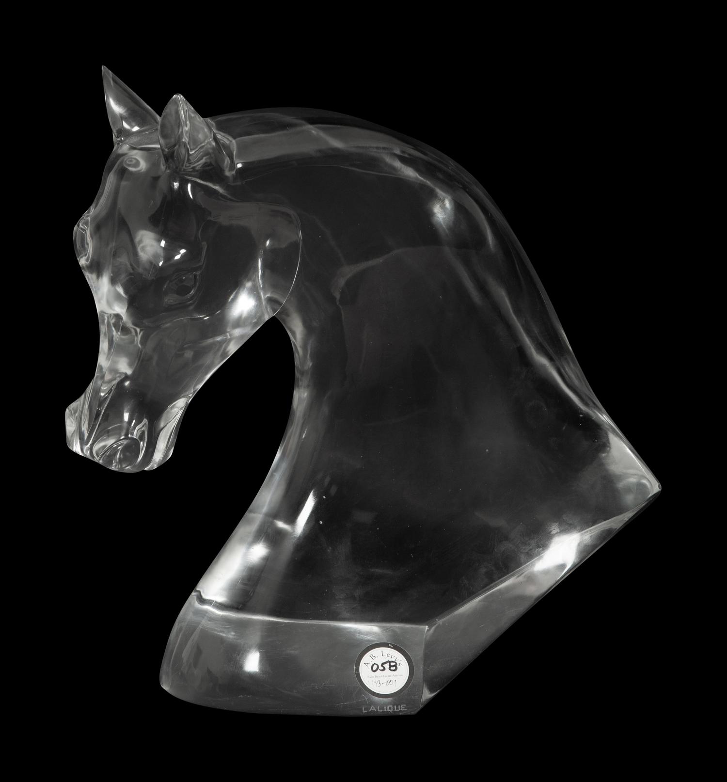 A Lalique Tête de Cheval Sculpture