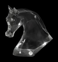 A Lalique Tête de Cheval Sculpture