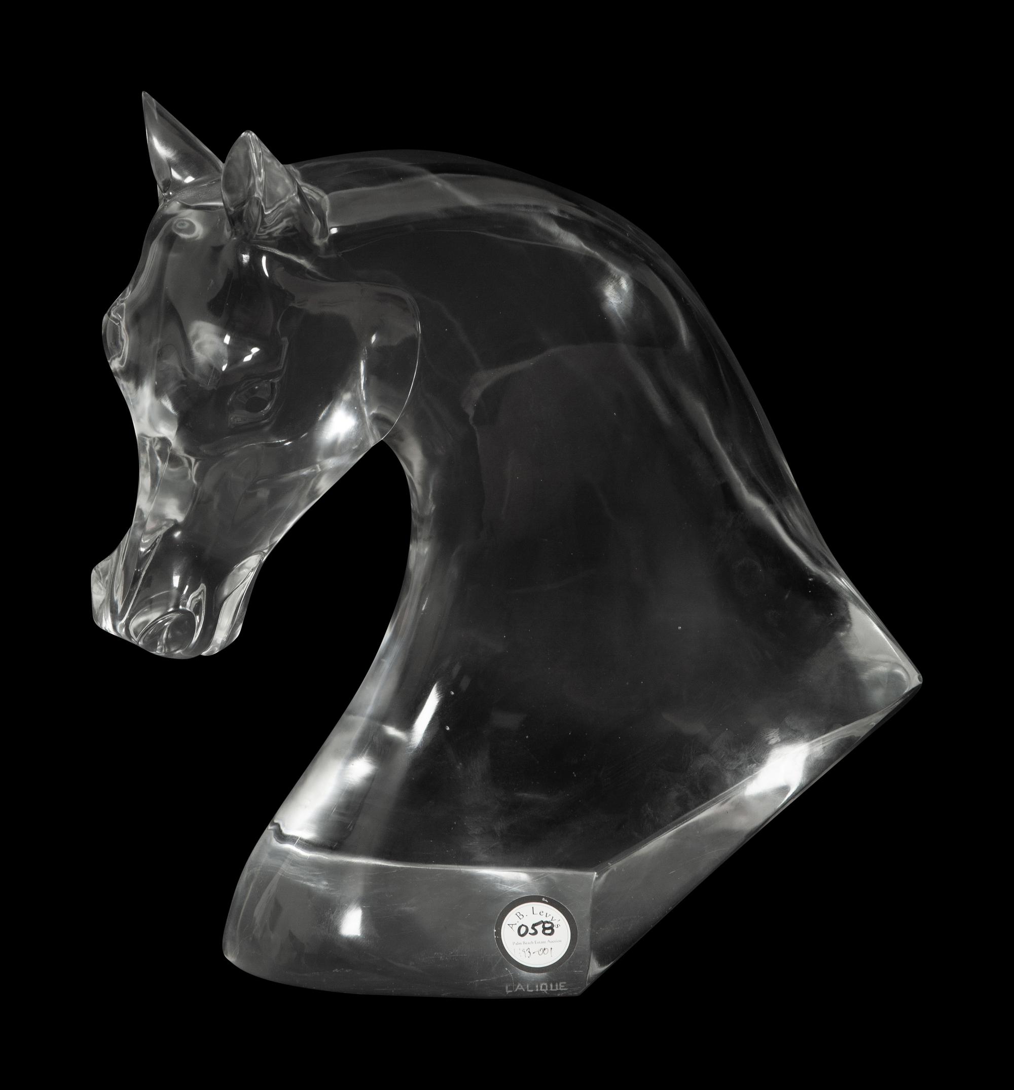 A Lalique Tête de Cheval Sculpture
