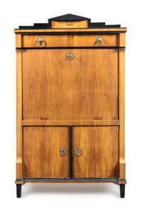 A Biedermeier Parcel Ebonized Cherry Secretary Height 63 1/4 x width 38 x depth 19 inches. — MID-19TH CENTURY