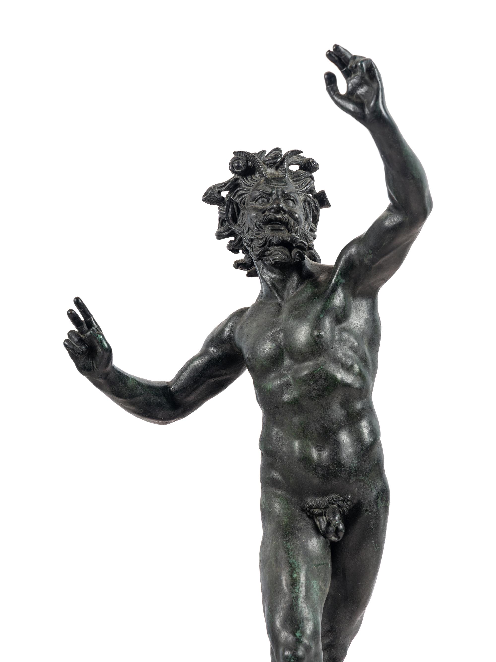 An Italian Bronze Figure of the Dancing Faun of Pompeii After the Antique