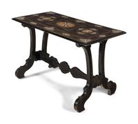 A North Italian Marquetry Trestle Table