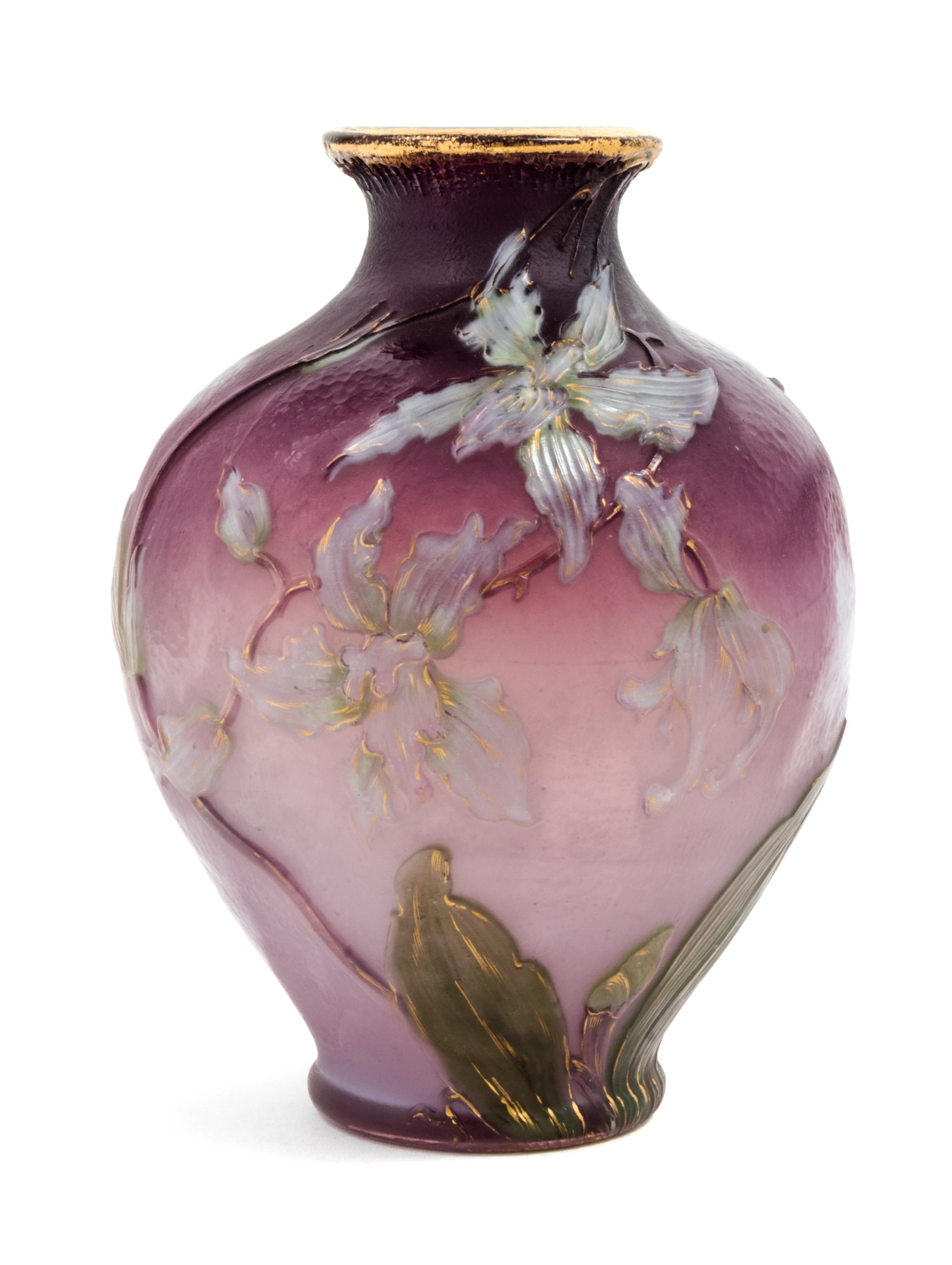 Burgun & Schverer, EARLY 20TH CENTURY, a cameo glass vase, of baluster form with floral decoration