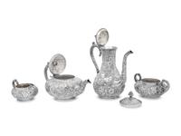 An S. Kirk and Son Repoussé Silver Four-Piece Tea and Coffee Service