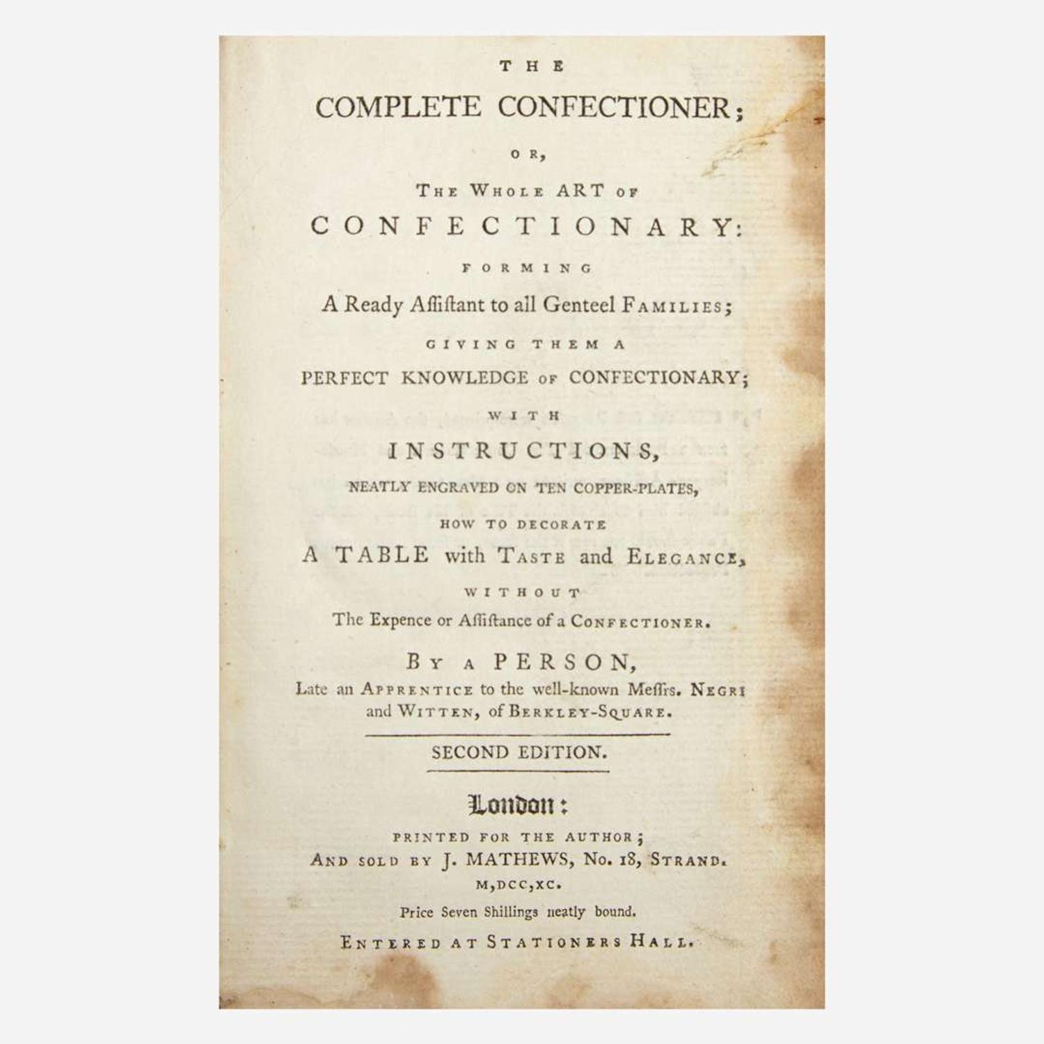 [Food & Drink] Group of 12 18th and 19th Century Titles on Cooking and Housekeeping