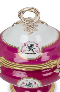 A Pair of English Porcelain Armorial Soup Tureens