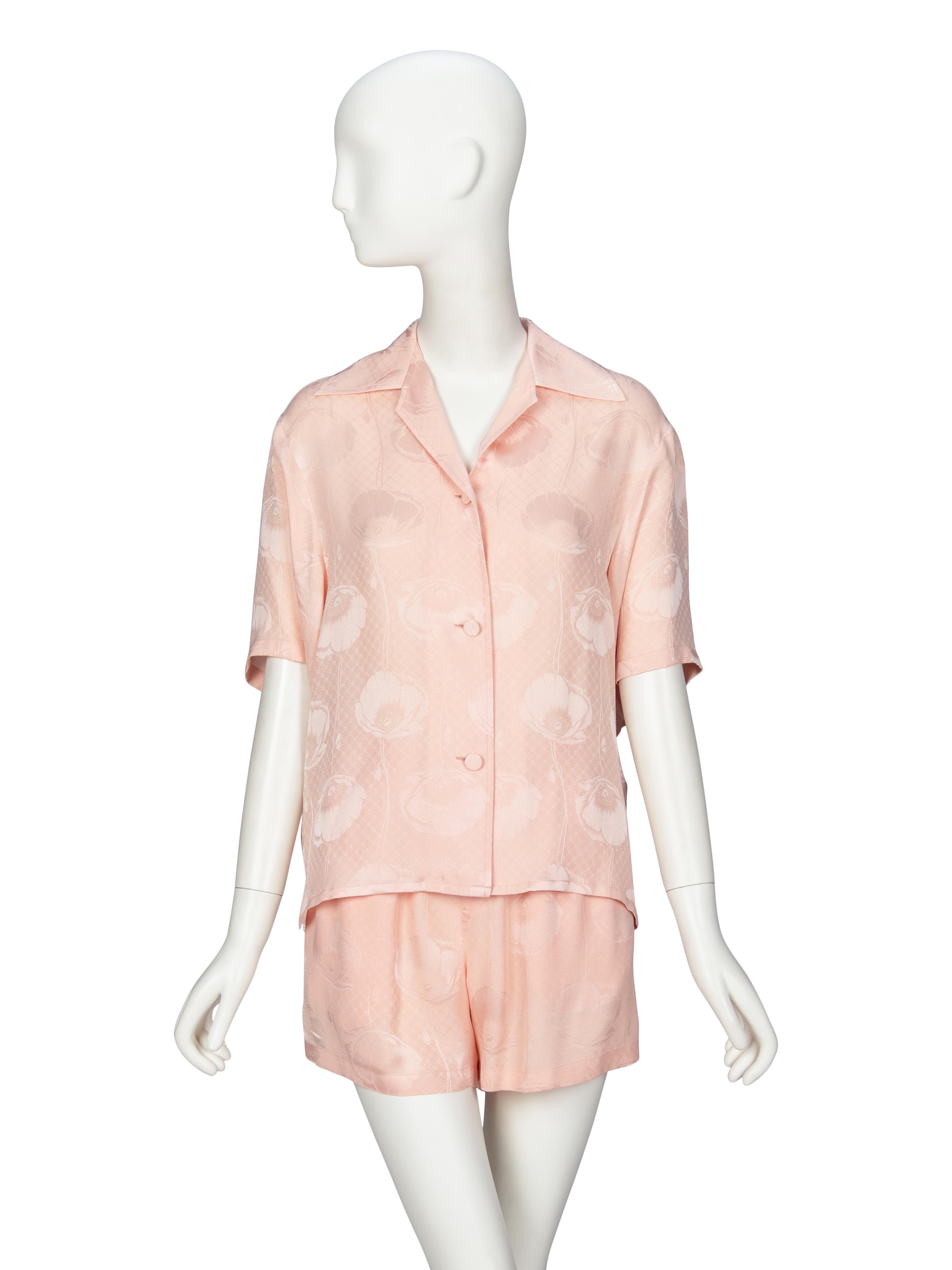 GUCCI, SILK ROBE & LOUNGE SHORT SET