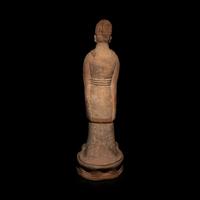 A Chinese Painted Pottery Standing Official, Tang Dynasty — 唐 陶加彩文官俑