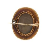 CASTELLANI, ETRUSCAN REVIVAL, YELLOW GOLD AND HARDSTONE CAMEO BROOCH