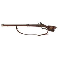 Contemporary Cheekstock Flintlock Rifle with Compass Inlay by John B. Derrick (American, b.1936)