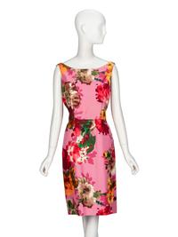 Oscar de la Renta, Floral Silk Faille Dress Enesmble