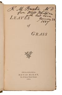 WHITMAN, Walt (1819-1892). Leaves of Grass . Philadelphia: David McKay, 1884.