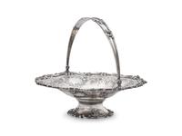 An American Silver Floral Repousse Basket