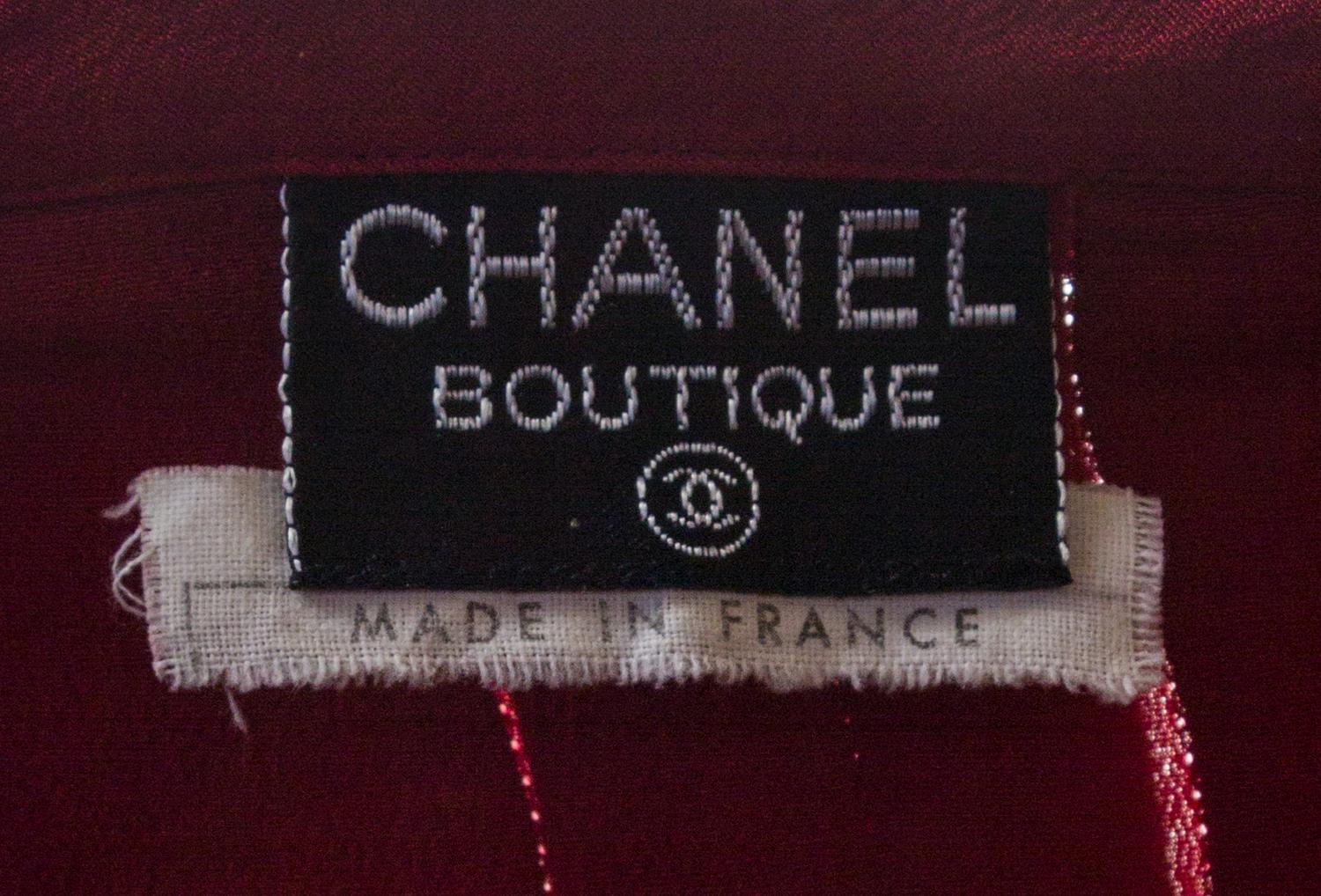 A Chanel Red Double Breasted Blouse,