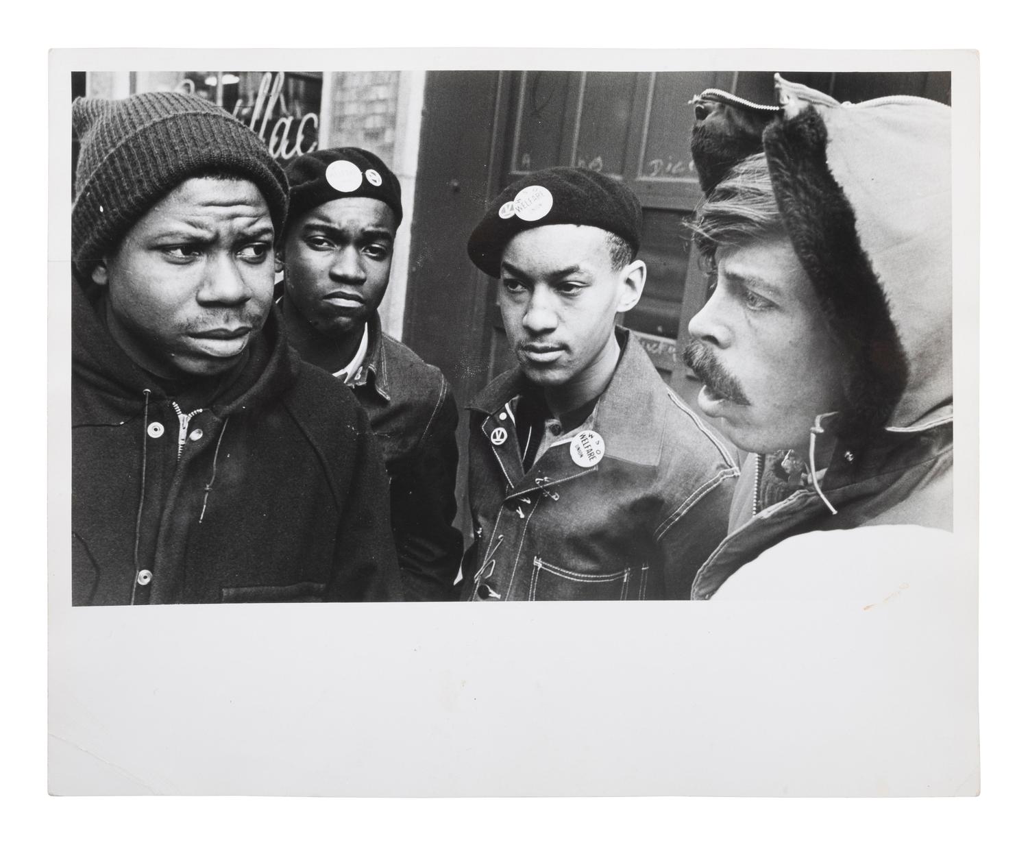 [CIVIL RIGHTS]. A group of 3 photographs, incl. FITCH, Bob (1939-2016), photographer. Photograph of members of the Welfare Union in Chicago. Ca late 1960s.