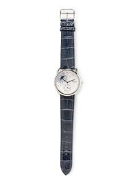 HERMÈS, REF. AR7.130 STAINLESS STEEL, DIAMOND, AND SAPPHIRE 'ARCEAU PETITE LUNE' MOONPHASE DATE WATCH