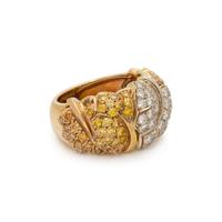 VAN CLEEF & ARPELS, YELLOW GOLD, DIAMOND, AND COLORED DIAMOND RING