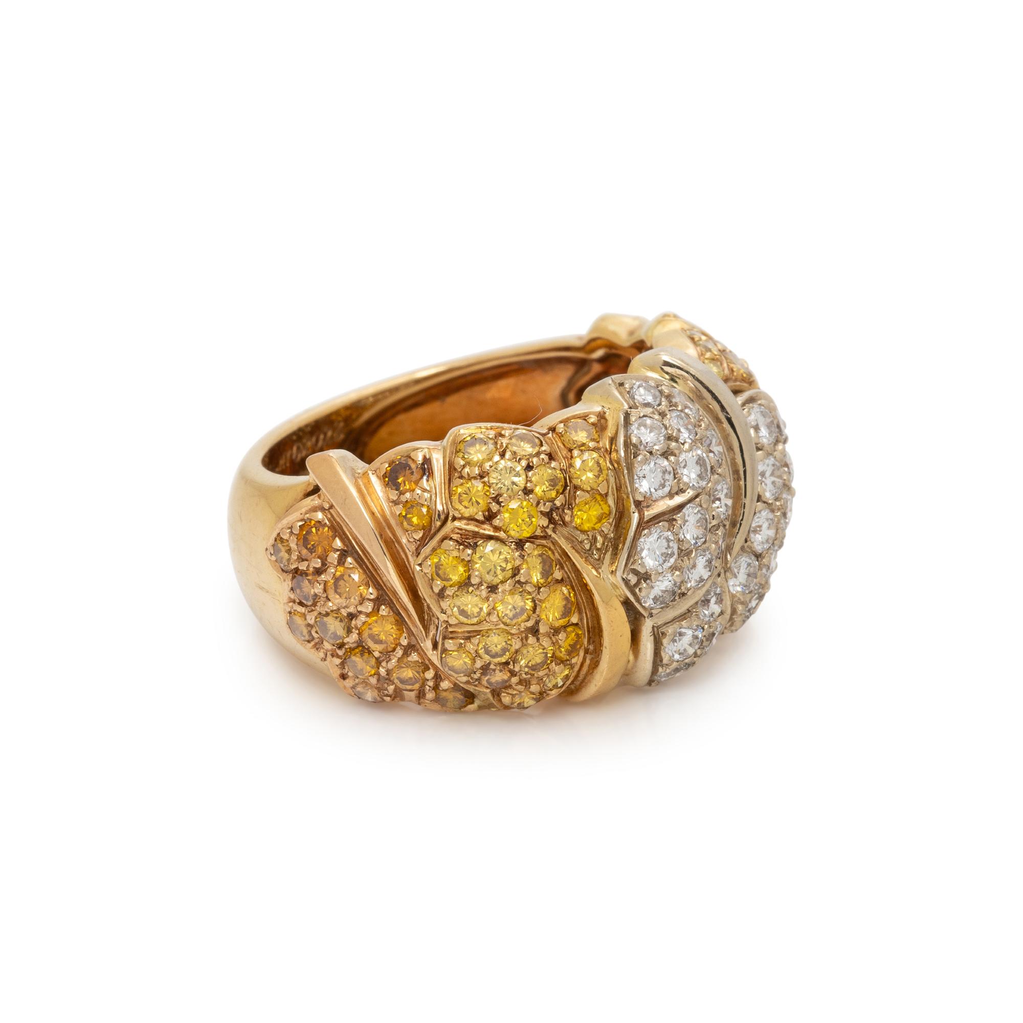 VAN CLEEF & ARPELS, YELLOW GOLD, DIAMOND, AND COLORED DIAMOND RING