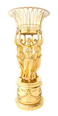 An Empire Style Gilt Bronze Figural Centerpiece, Height 24 3/4 inches.