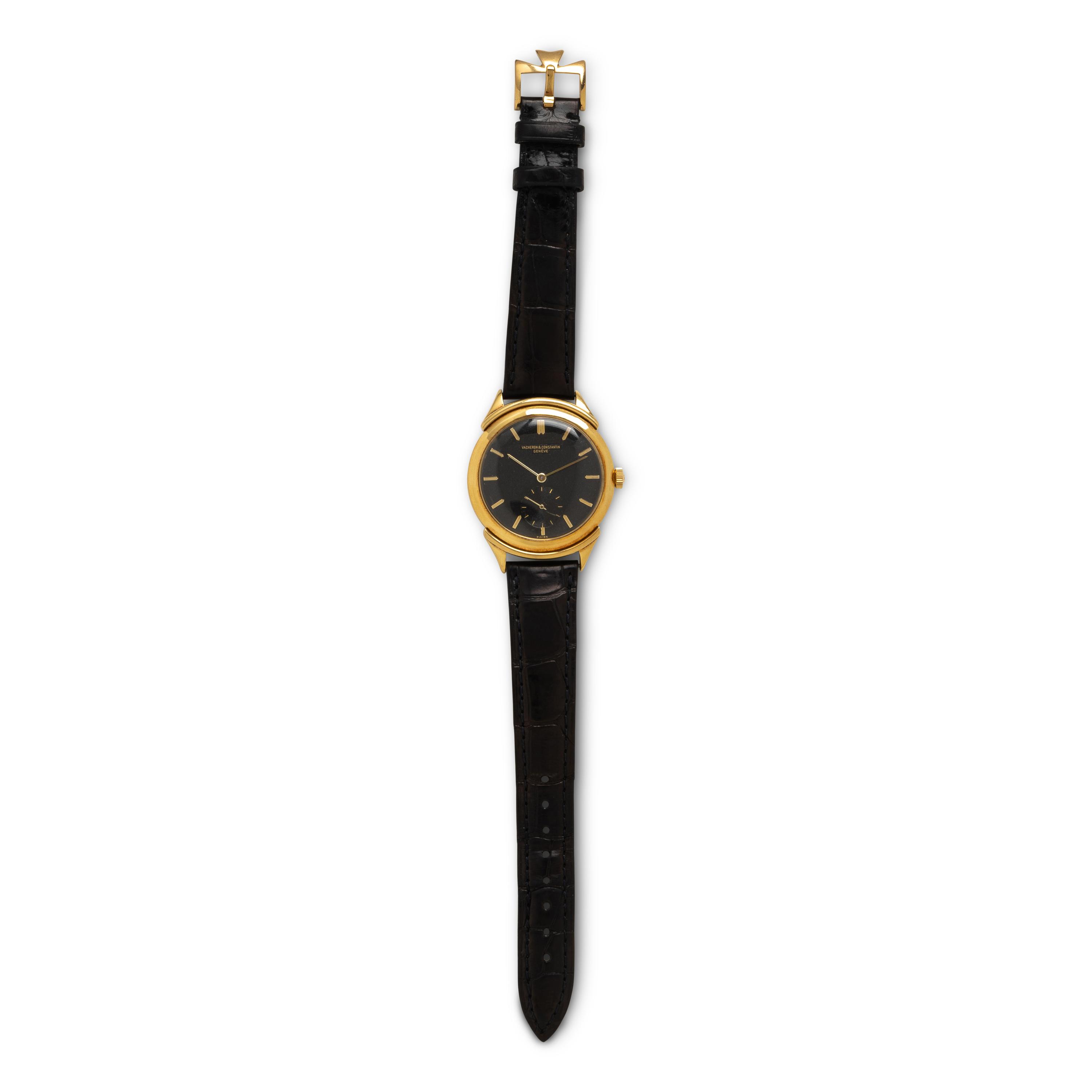 Vacheron & Constantin, Ref. 4734, 18K Yellow Gold Watch, with Black Guilloché Zig-Zag Dial