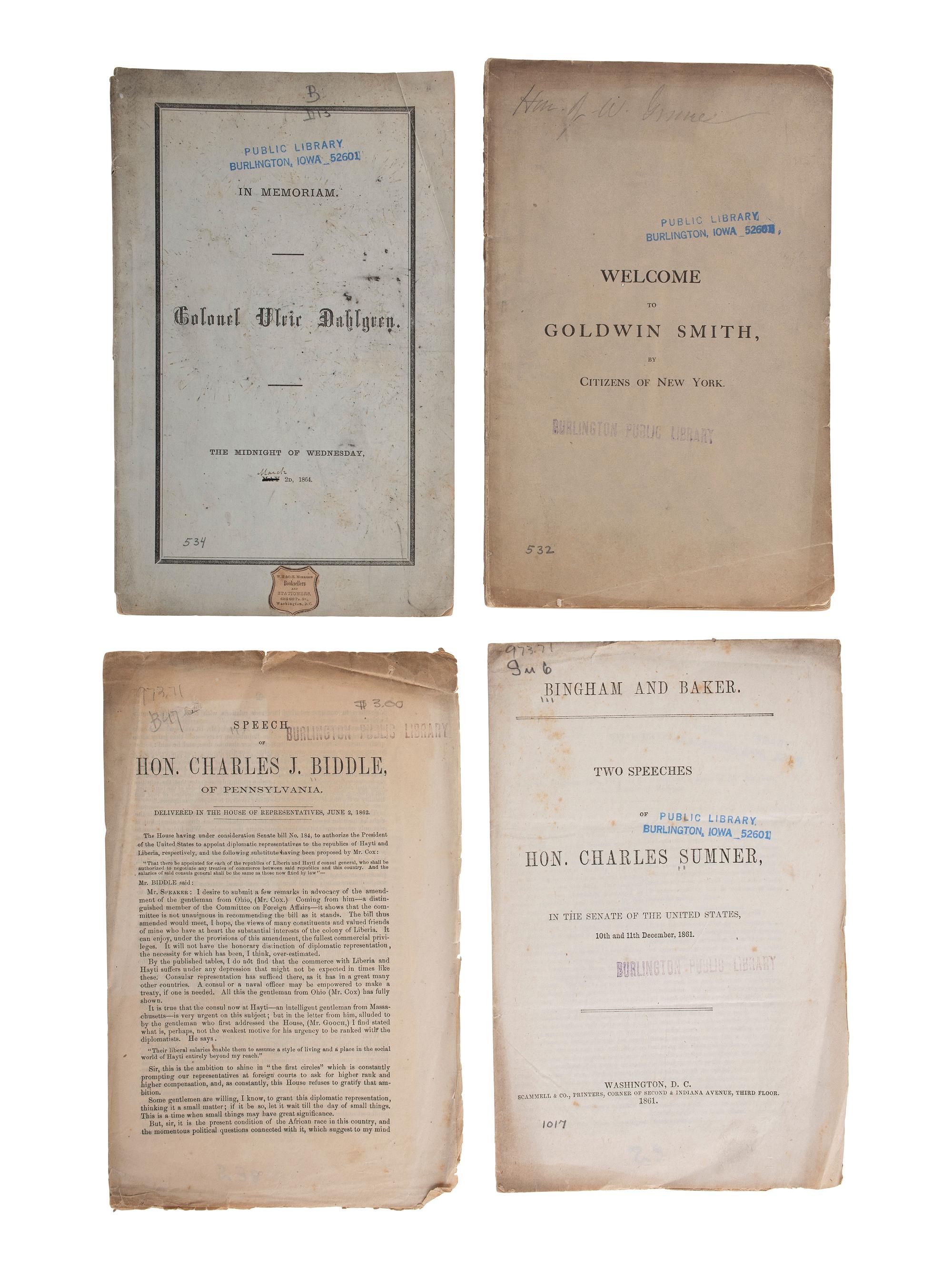 [CIVIL WAR]. A large group of war-era pamphlets on topics including politics, battles, foreign relations, debt, and the draft, comprising: