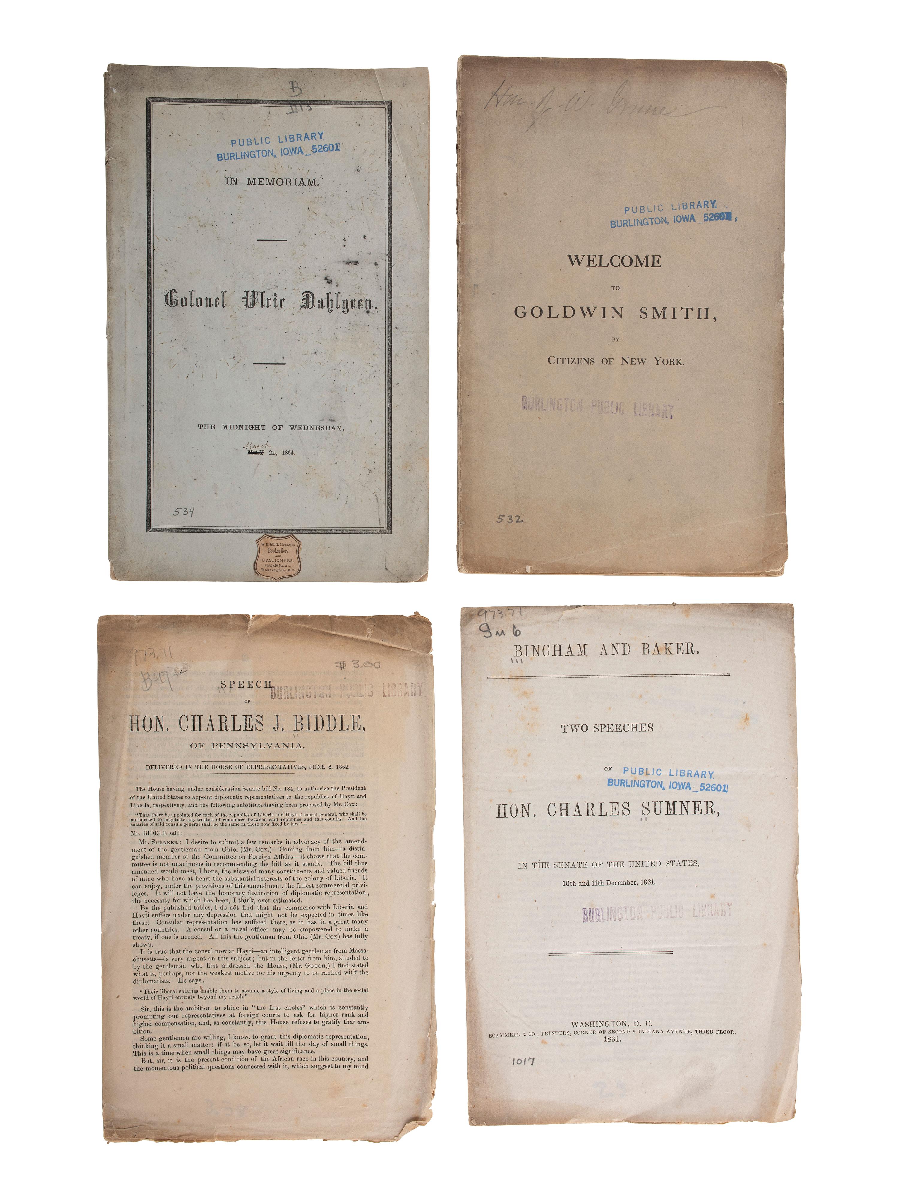 [CIVIL WAR]. A large group of war-era pamphlets on topics including politics, battles, foreign relations, debt, and the draft, comprising: